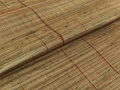 平和屋着物▽上質な紬 単衣 縞 正絹 逸品 AABE6684jh