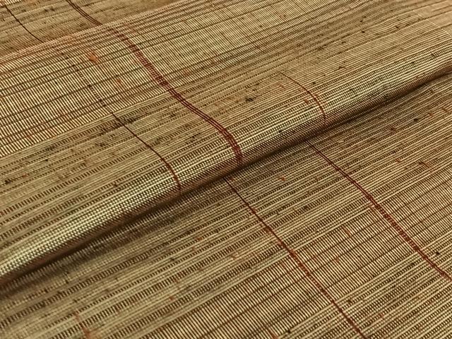 平和屋着物▽上質な紬 単衣 縞 正絹 逸品 AABE6684jh