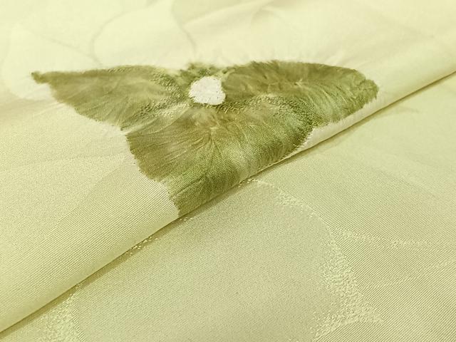 平和屋着物▽上質な小紋 単衣 絞り 草花文 暈し染め 正絹 逸品 AABE6685jh