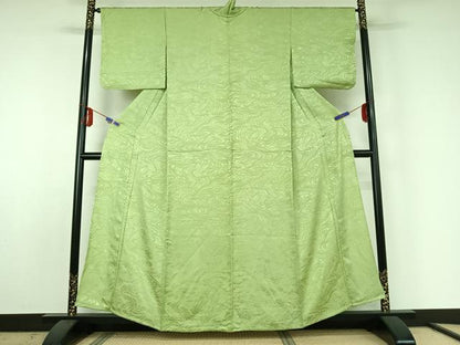 平和屋着物▽上質な小紋 単衣 墨流し文様 正絹 逸品 AABE6687jh