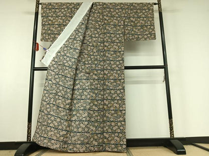 平和屋着物▽小紋 単衣 辻が花 洗える着物 AABE6691jh