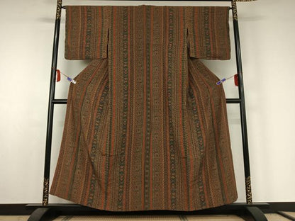 平和屋着物▽上質な小紋 単衣 花間道 正絹 逸品 AABE6695jh