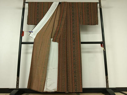 平和屋着物▽上質な小紋 単衣 花間道 正絹 逸品 AABE6695jh