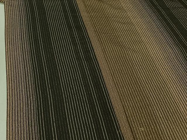 平和屋着物▽上質な小紋 単衣 縞 正絹 逸品 AABE6697jh