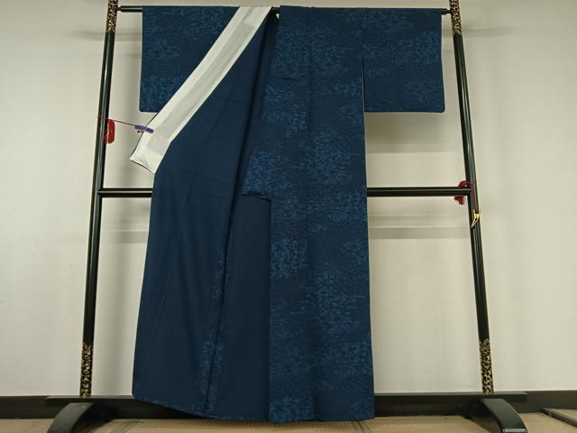平和屋着物▽上質な小紋 単衣 型染め 松竹梅流水文 正絹 逸品 AABE6698jh