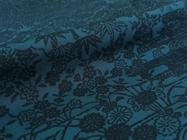 平和屋着物▽上質な小紋 単衣 型染め 松竹梅流水文 正絹 逸品 AABE6698jh
