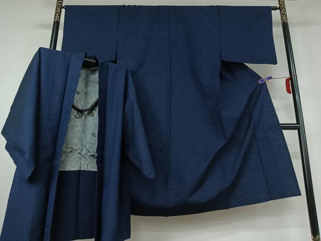 平和屋着物▽男性 紬 単衣 アンサンブル 霞文 正絹 逸品 AABE6699jh