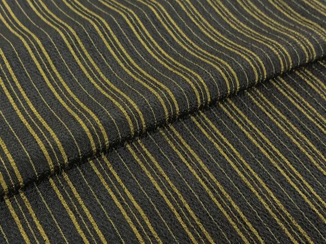 平和屋着物▽お召 単衣 縞 正絹 逸品 AABE6703jh