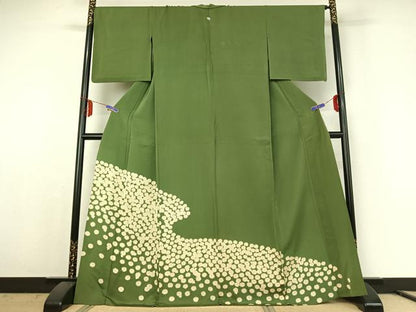 平和屋着物▽豪華色留袖 単衣 菊 正絹 逸品 AABE6704jh