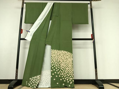 平和屋着物▽豪華色留袖 単衣 菊 正絹 逸品 AABE6704jh