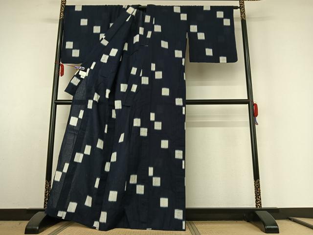 平和屋着物▽小紋 単衣 市松文様 AABE6705jh