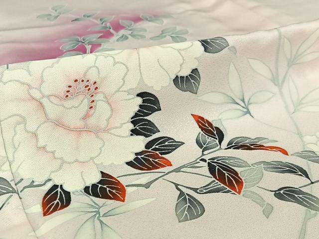 平和屋着物▽訪問着 単衣 枝花文 暈し染め 正絹 逸品 AABE6706jh