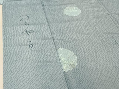 平和屋着物▽小紋 単衣 雪輪花文 洗える着物 AABE6709jh