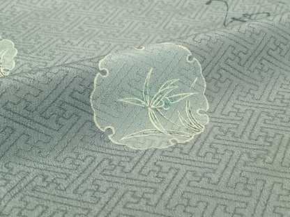平和屋着物▽小紋 単衣 雪輪花文 洗える着物 AABE6709jh