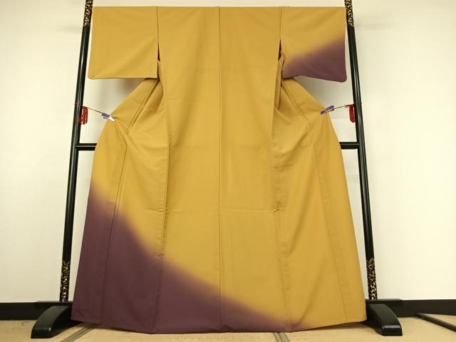 平和屋着物▽訪問着 単衣 霞文 暈し染め 洗える着物 AABE6713jh