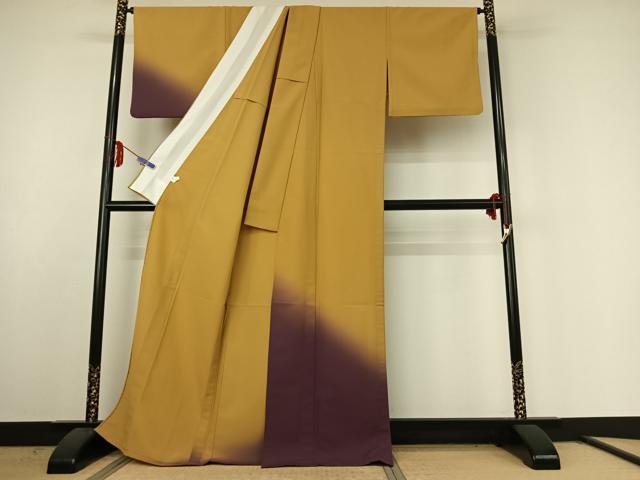 平和屋着物▽訪問着 単衣 霞文 暈し染め 洗える着物 AABE6713jh