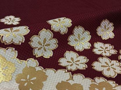 平和屋着物▽訪問着　単衣　舞桜文　金彩　洗える着物　AABE6714jh