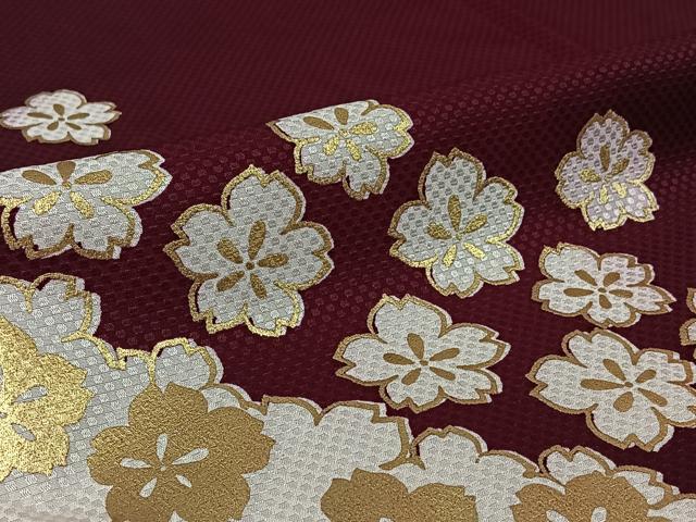 平和屋着物▽訪問着　単衣　舞桜文　金彩　洗える着物　AABE6714jh