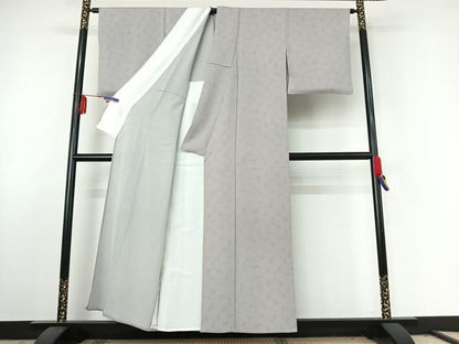 平和屋着物▽江戸小紋 単衣 作家物 雪輪文 正絹 逸品 AABE6715jh