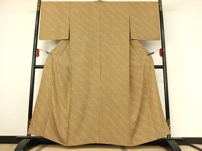 平和屋着物▽上質な小紋 単衣 舞桜文 正絹 逸品 AABE6717jh