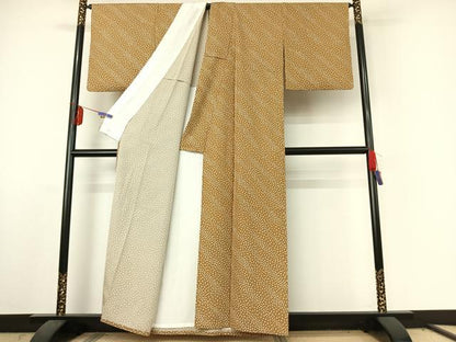 平和屋着物▽上質な小紋 単衣 舞桜文 正絹 逸品 AABE6717jh