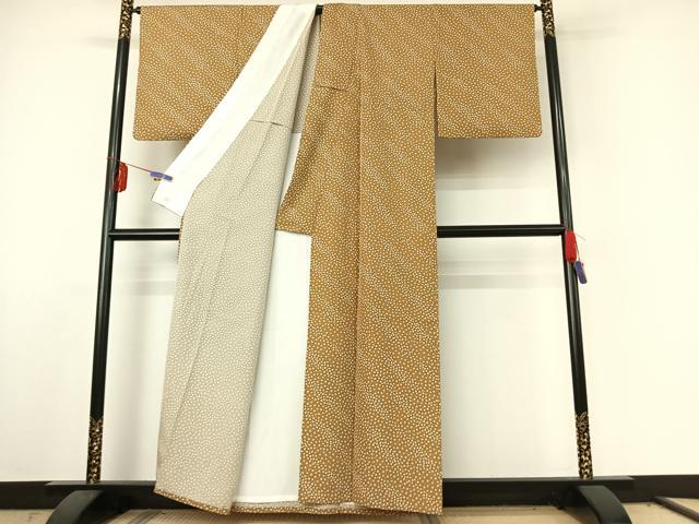 平和屋着物▽上質な小紋 単衣 舞桜文 正絹 逸品 AABE6717jh