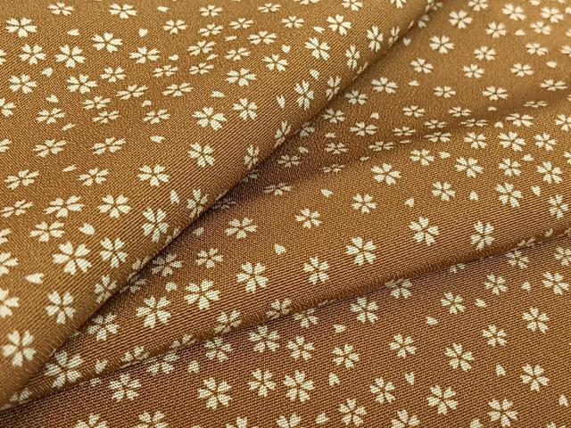 平和屋着物▽上質な小紋 単衣 舞桜文 正絹 逸品 AABE6717jh