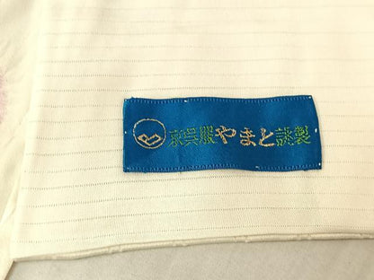 平和屋着物▽上質な小紋 単衣 絞り 草花文 やまと誂製 正絹 逸品 AABE6719jh