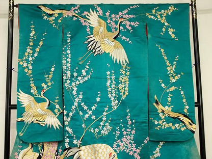 平和屋本店●色打掛　花嫁　婚礼　和装　神社挙式　結婚式　総刺繍　金銀糸　群れ鶴花文　逸品　AABE6747ou