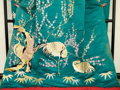平和屋本店●色打掛　花嫁　婚礼　和装　神社挙式　結婚式　総刺繍　金銀糸　群れ鶴花文　逸品　AABE6747ou