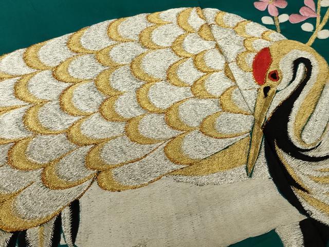 平和屋本店●色打掛　花嫁　婚礼　和装　神社挙式　結婚式　総刺繍　金銀糸　群れ鶴花文　逸品　AABE6747ou