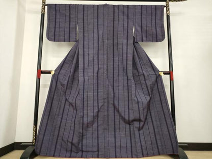 平和屋着物●上質な紬 間道 正絹 逸品 AABE6761ck