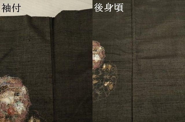 平和屋着物●上質な紬 鳥獣草花文 正絹 逸品 未使用 AABE6763ck