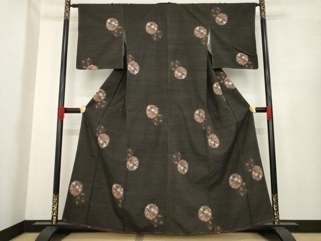 平和屋着物●上質な紬 鳥獣草花文 正絹 逸品 未使用 AABE6763ck