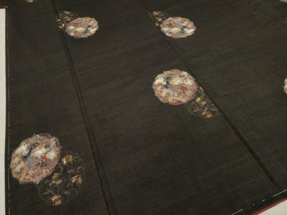 平和屋着物●上質な紬 鳥獣草花文 正絹 逸品 未使用 AABE6763ck