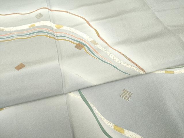 平和屋着物●訪問着　竹屋町刺繍　流水箔散らし文様　金銀彩　正絹　逸品　AABE6771ck