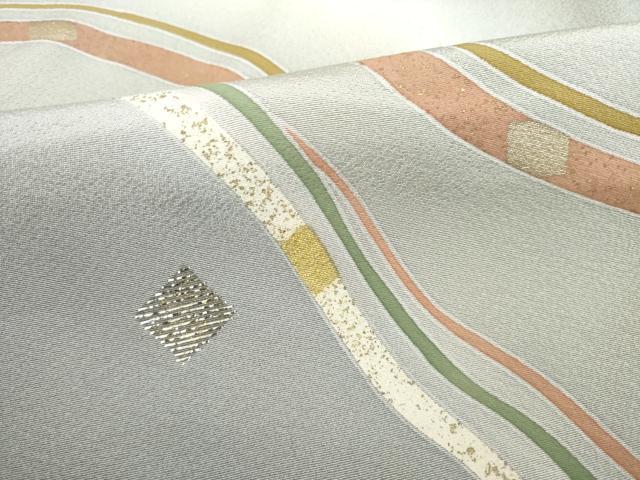平和屋着物●訪問着　竹屋町刺繍　流水箔散らし文様　金銀彩　正絹　逸品　AABE6771ck