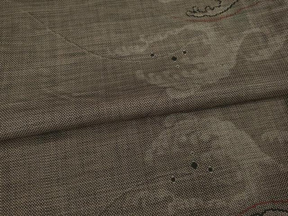平和屋着物●本場大島紬　カタス9マルキ　立波文　正絹　逸品　AABE6773ck