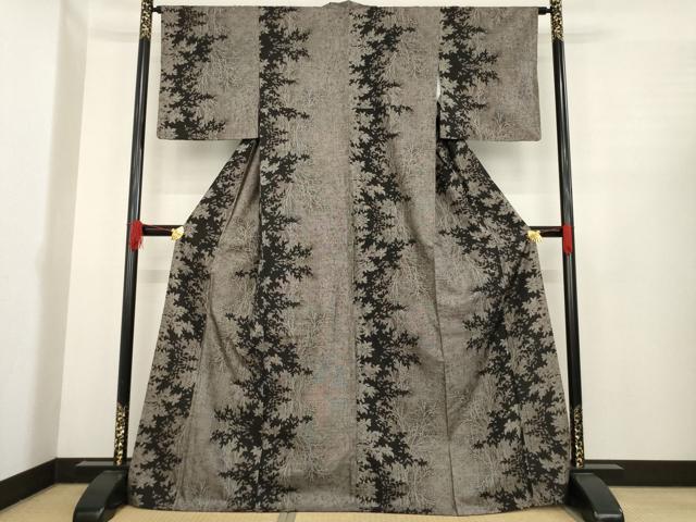 平和屋着物●本場大島紬　カタス9マルキ　枝葉間道　正絹　逸品　AABE6775ck 平和屋着物○本場大島紬 カタス9マルキ 枝葉間道 正絹 逸品 AABE6775ck