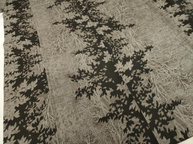 平和屋着物○本場大島紬 カタス9マルキ 枝葉間道 正絹 逸品 AABE6775ck