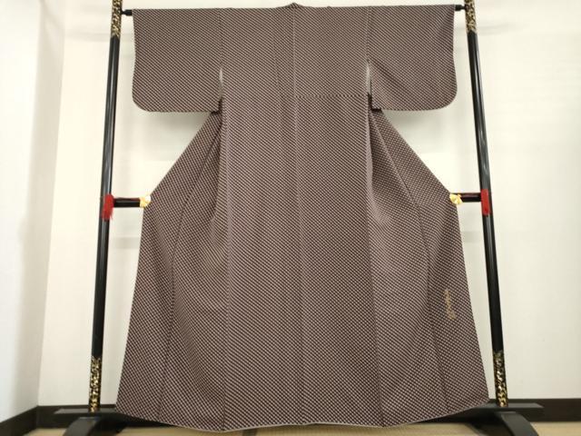 平和屋着物●染色作家　斉藤三才　小紋　ねじ梅　正絹　逸品　AABE6779ck 平和屋着物○染色作家 斉藤三才 小紋 ねじ梅 正絹 逸品 AABE6779ck