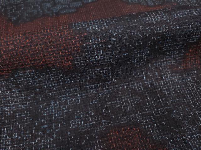 平和屋着物○本場結城紬 重要無形文化財 80亀甲 雲重ね吉祥花