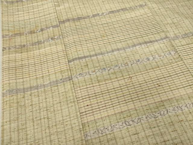 平和屋着物▼ぜんまい紬　訪問着　横段文　正絹　逸品　AABE6796ck