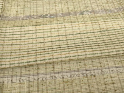平和屋着物▼ぜんまい紬　訪問着　横段文　正絹　逸品　AABE6796ck