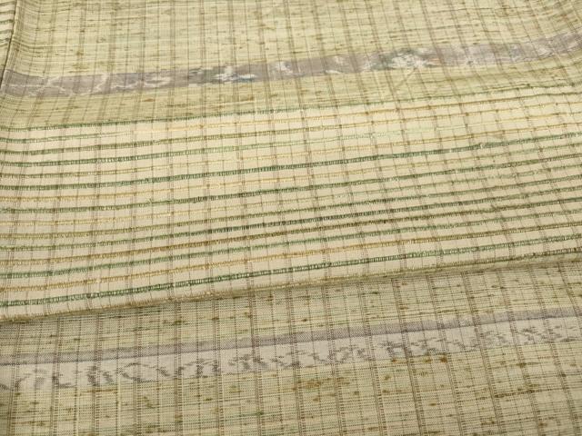 平和屋着物▼ぜんまい紬　訪問着　横段文　正絹　逸品　AABE6796ck