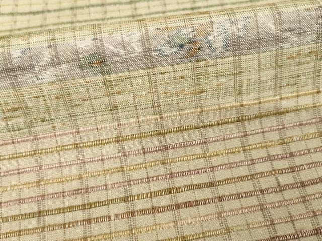 平和屋着物▼ぜんまい紬　訪問着　横段文　正絹　逸品　AABE6796ck