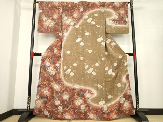 平和屋着物●訪問着 辻が花 流水花文 暈し染め 正絹 逸品 AABE6798ck