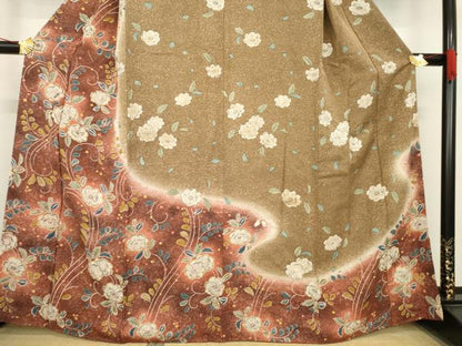 平和屋着物●訪問着 辻が花 流水花文 暈し染め 正絹 逸品 AABE6798ck