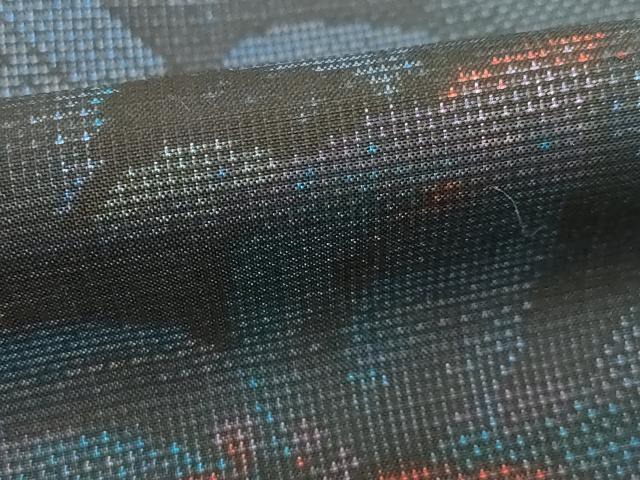 平和屋着物○本場大島紬 純泥染め 手織り カタス7マルキ 草花文 証紙