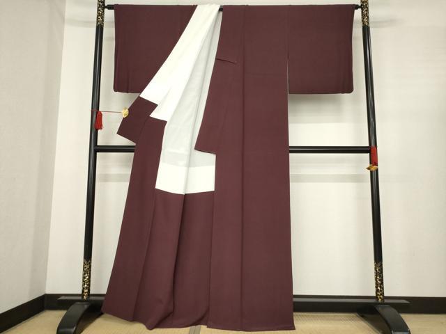 平和屋着物○上質な色無地 似せ紫色 正絹 逸品 AABE6805ck